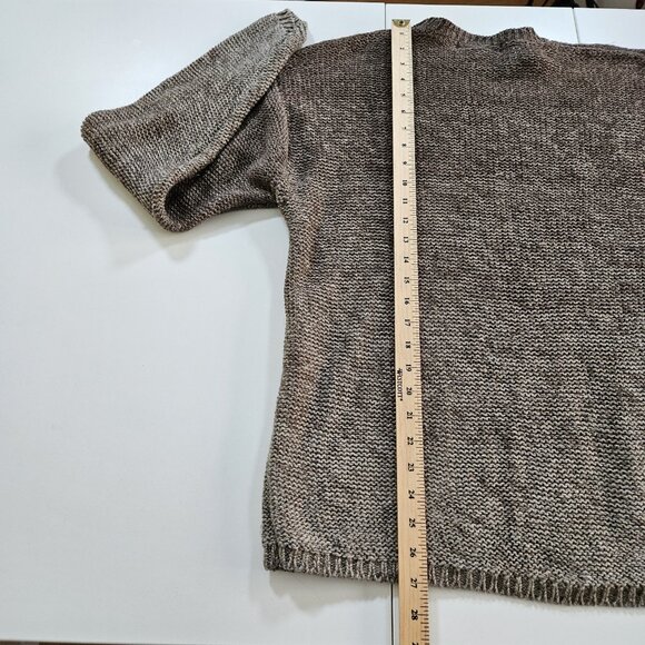 Banana Republic Linen Sweater Mens M Brown Ombre LS Crewneck Sustainable Neutral - Picture 7 of 14